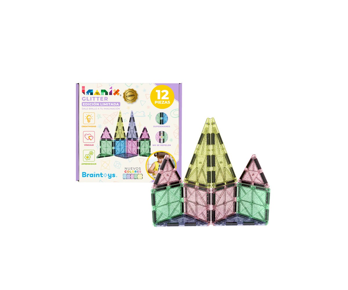 Imanix Glitter 12 piezas: juego de construcción magnética