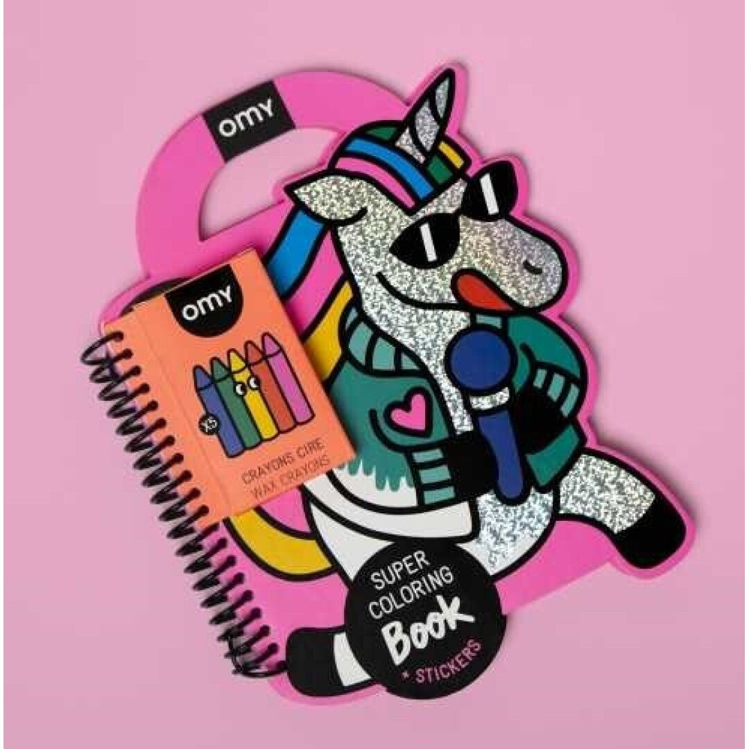 Libro OMY con pinturas y pegatinas