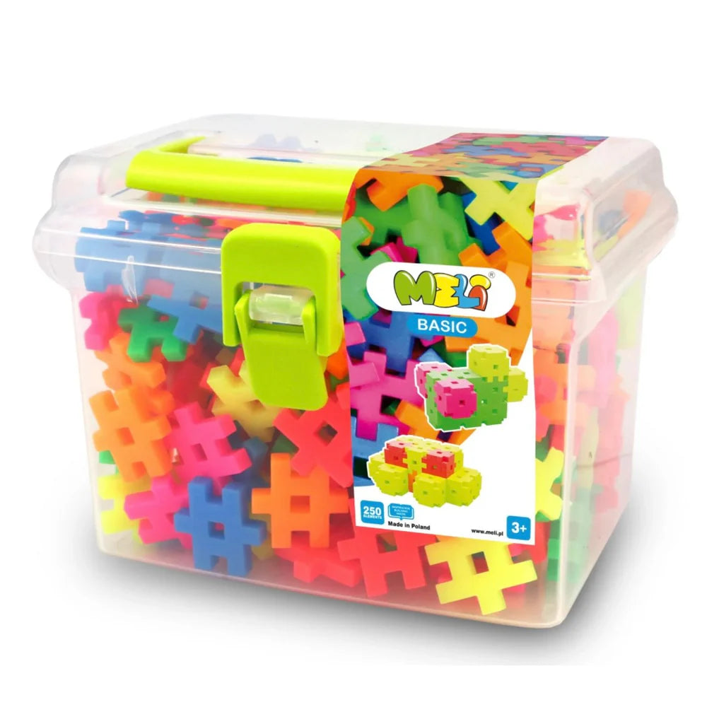 Bloques Meli Basic. Travel Box 250 piezas
