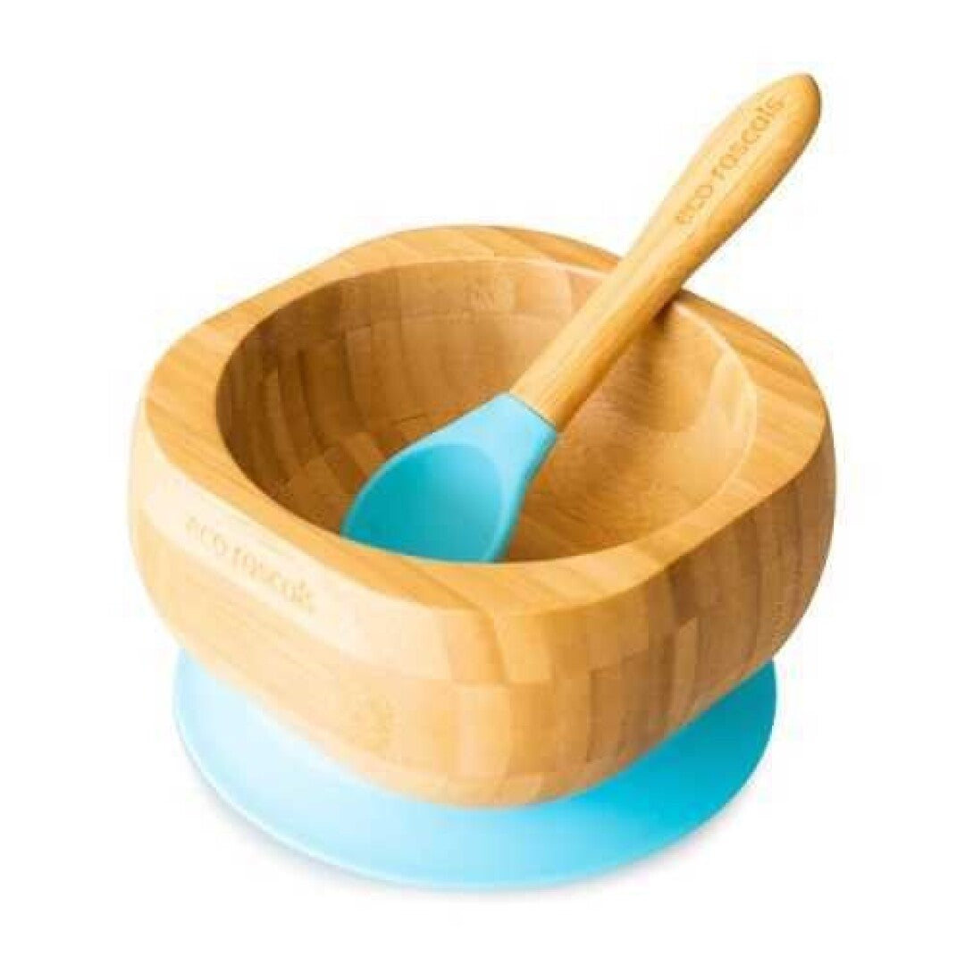 Bol + Cuchara de Bambu con ventosa Eco Rascals - Verde