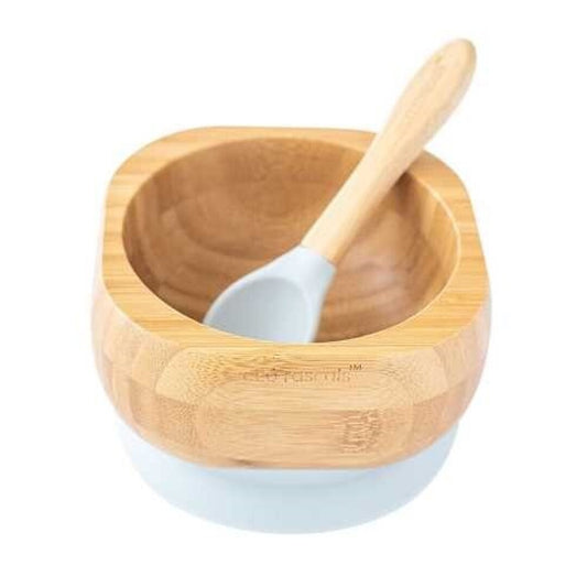 Bol + Cuchara de Bambu con ventosa Eco Rascals - Verde