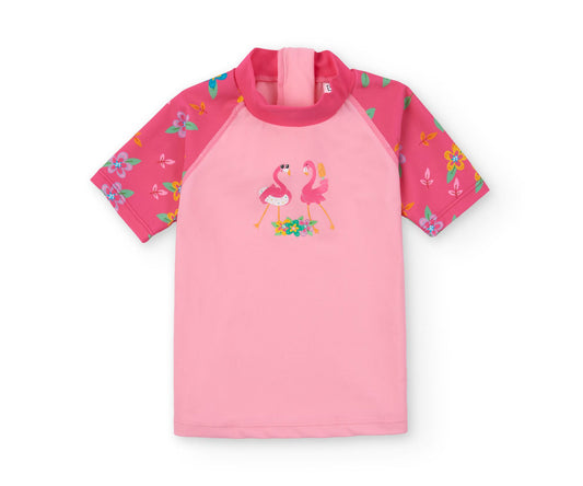 Camiseta protección solar UPF 50+ BTBOX - Flamingos