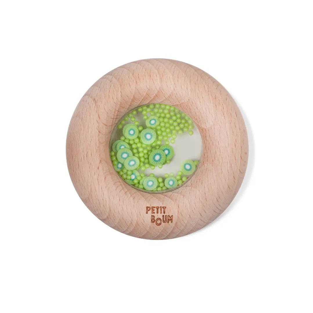 Sonajero Donut de Madera – Juguete Sensorial para Bebés