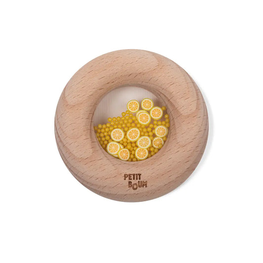 Sonajero Donut de Madera – Juguete Sensorial para Bebés