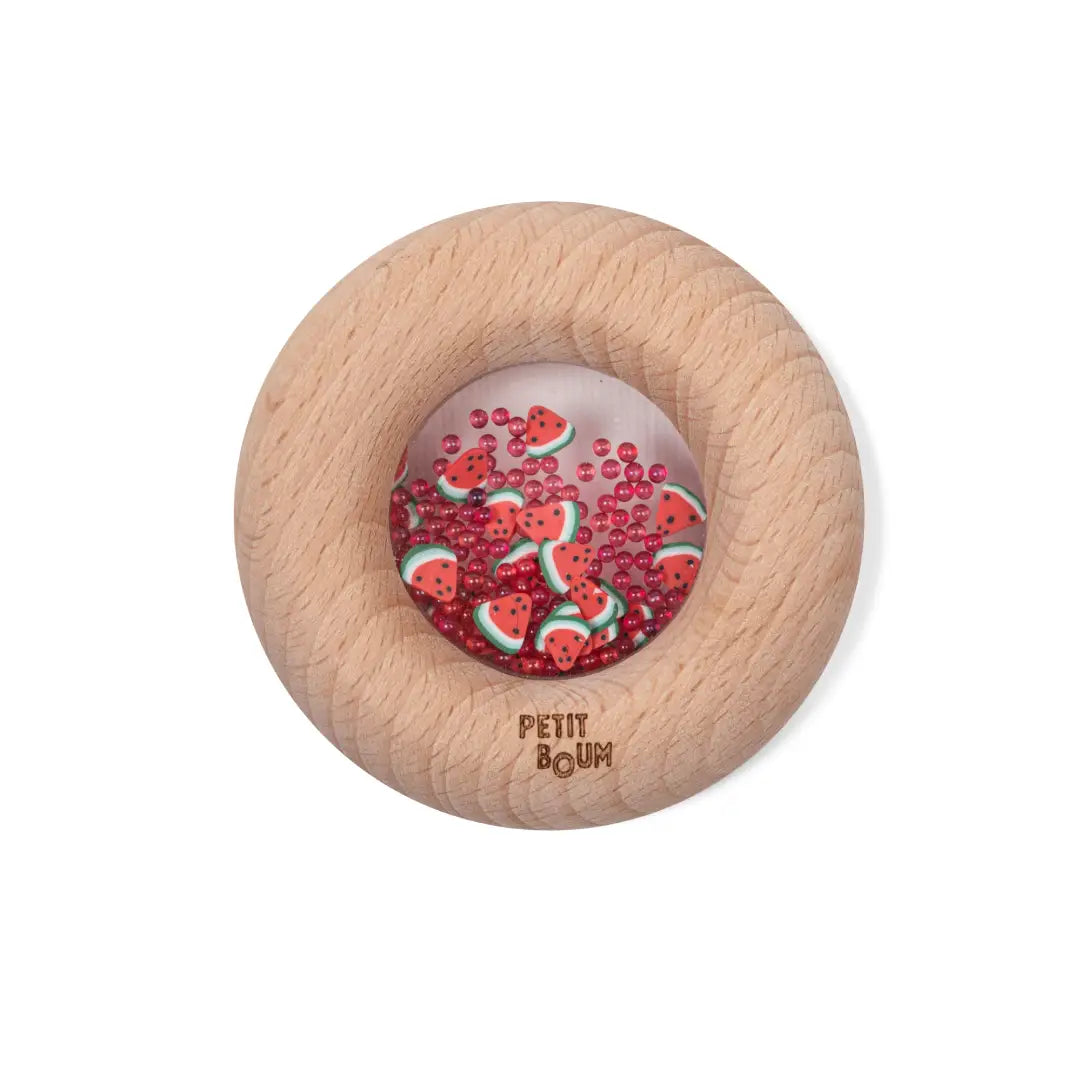 Sonajero Donut de Madera – Juguete Sensorial para Bebés