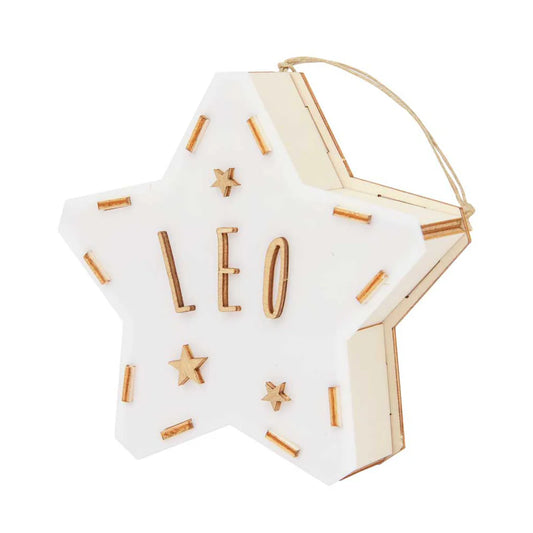 Mini Estrella de Madera Personalizada con Luz LED - Vintium