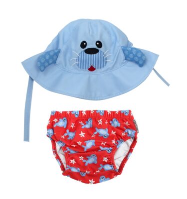 Zoocchini Conjunto bañador pañal + gorro - Foca