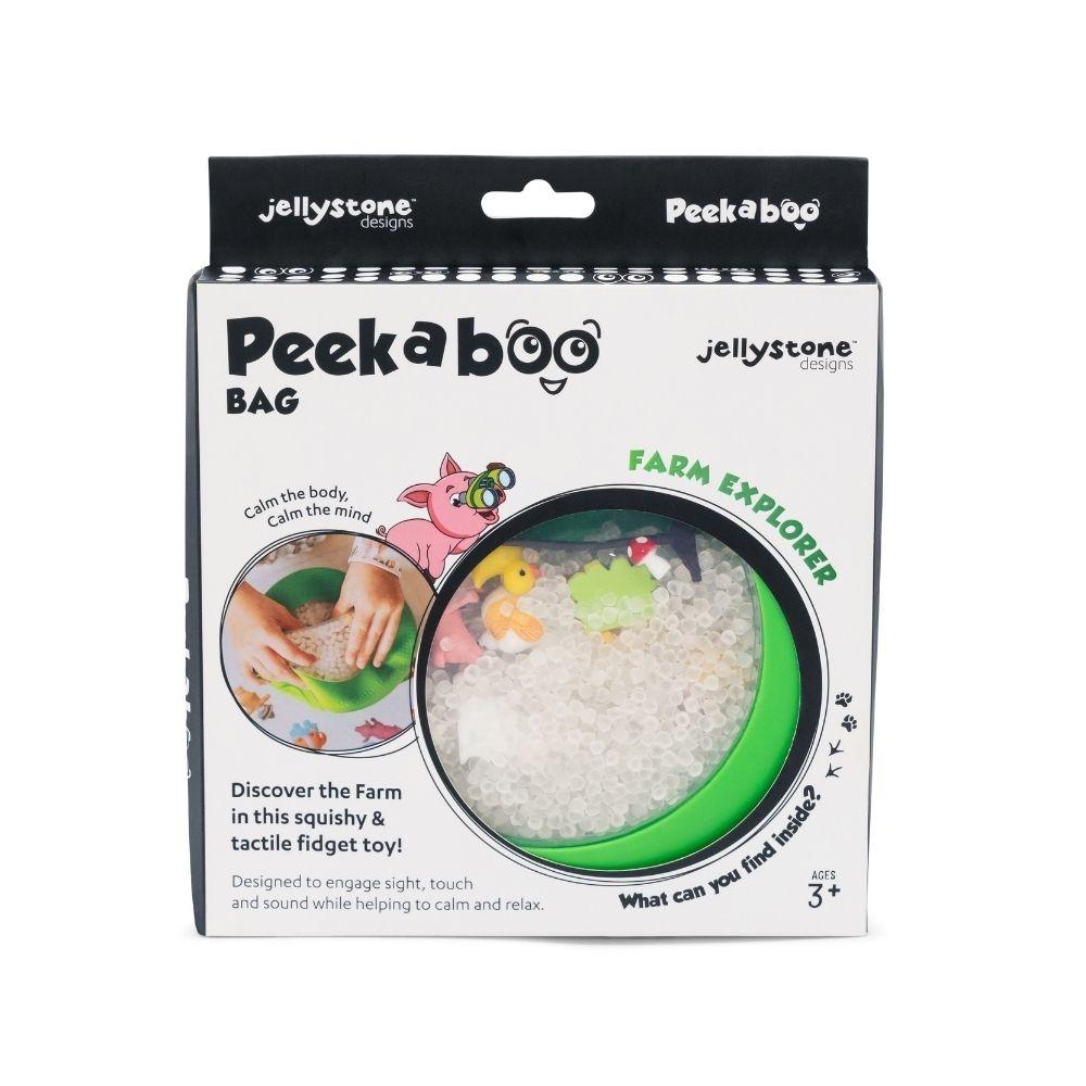 Bolsa Sensorial Peekaboo.  Juguete Sensorial Portátil
