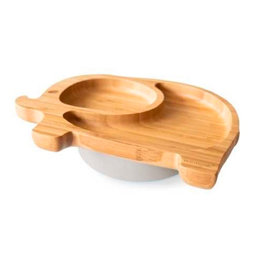 Plato de Bambu con ventosa  Eco Rascals - Elefante