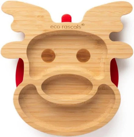 Plato de Bambu con Ventosa Eco Rascals - Navidad