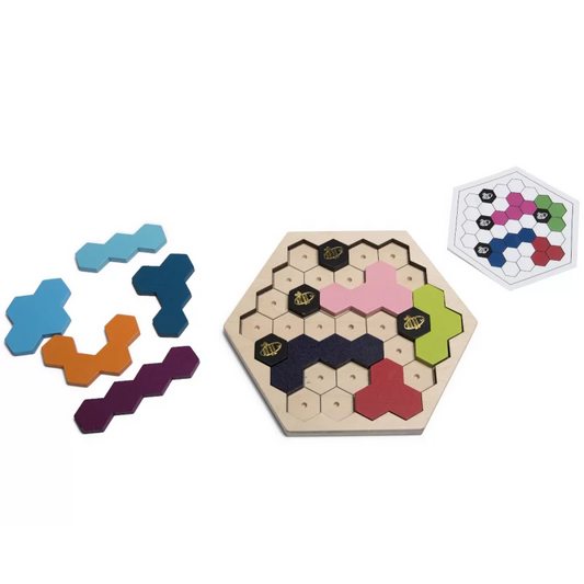 Puzzle de Madera Panal de Abejas – Juego de Lógica y Estrategia