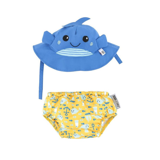 Zoochini Conjunto bañador pañal + gorro - Ballena