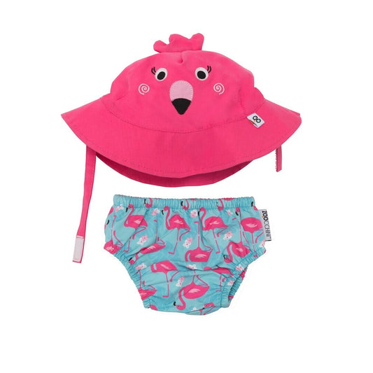 Zoocchini Conjunto bañador pañal + gorro - Flamenco